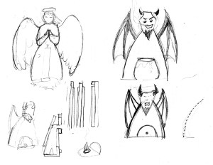 Second Sketch of Angel and Devil