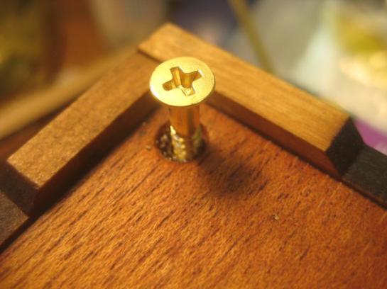 Brass Screw Next To Foot