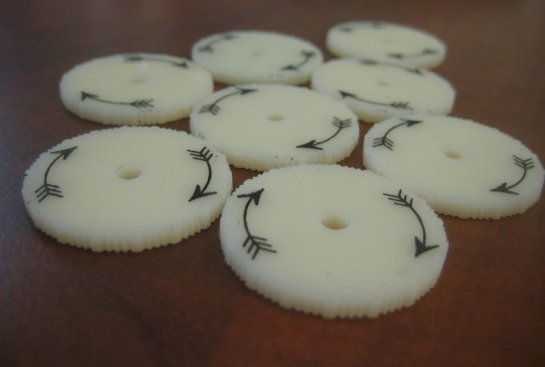 Faux Ivory Friction Wheels