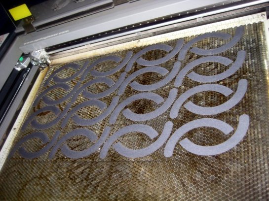 Shutter blades after cutting