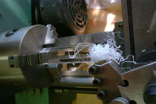 First Cut on Acrylic Rod